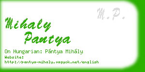 mihaly pantya business card